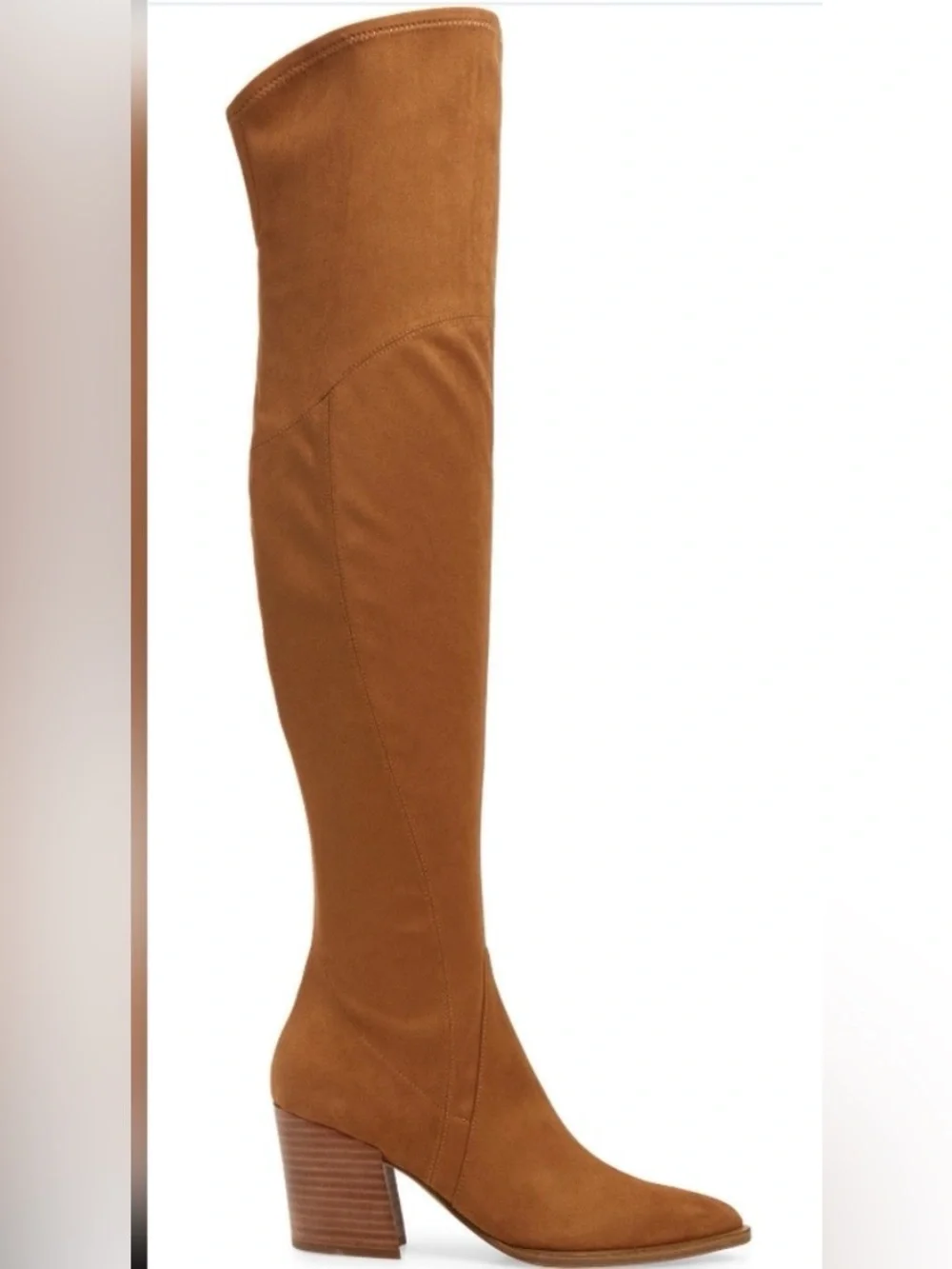 Over-the-Knee Block Heel Boot - Tan